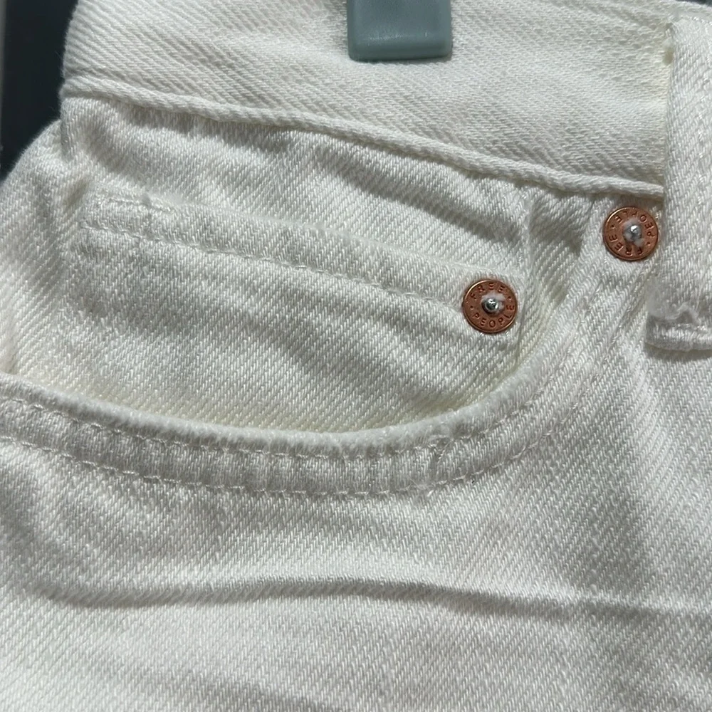 NWT Free People We The Free Living Good Vibrations White Denim Cutoff Shorts - Picture 6 of 11